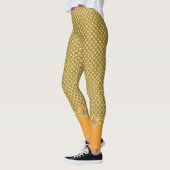 Retro Orange Geometric Floral Leggings (Links)