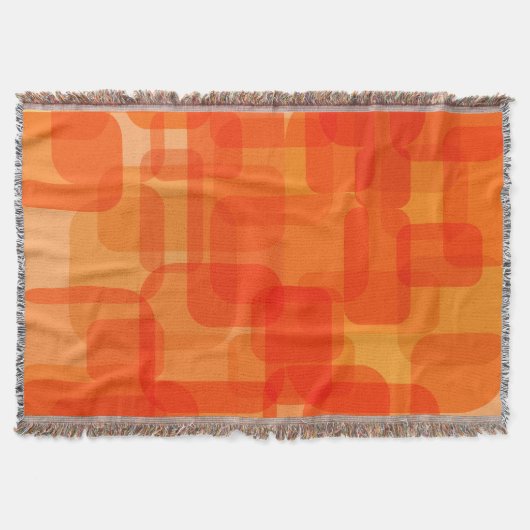 Retro Orange Geometric Muster Mitte Jahrhundert Mo Decke (Vorderseite)