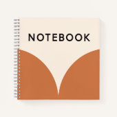 Retro Orange Geometric Notebook Notizblock (Vorderseite)