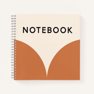 Retro Orange Geometric Notebook Notizblock