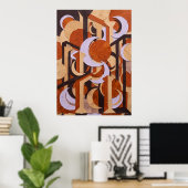 Retro Orange Geometrisches Poster (Heimbüro)