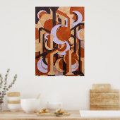 Retro Orange Geometrisches Poster (Küche)