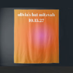 Retro Orange Gradient Bat Mitzvah Custom Backgroun Wandteppich<br><div class="desc">Retro Orange rosa Gradient Unique Bat Mitzvah Custom Background</div>