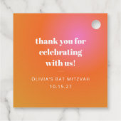 Retro Orange Gradient Bat Mitzvah Custom Vielen Da Geschenkanhänger (Rückseite)