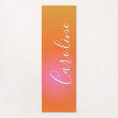 Retro Orange Gradient | Name des Personalisierten Yogamatte (Vorderseite)
