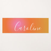 Retro Orange Gradient | Name des Personalisierten Yogamatte (Vorderseite (Horizontal))