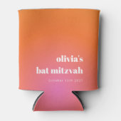 Retro Orange Gradient Unique Bat Mitzvah Custom Dosenkühler (Vorderseite)