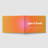 Retro Orange Gradient Unique Bat Mitzvah Custom Gästebuch (Voll)