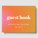 Retro Orange Gradient Unique Bat Mitzvah Custom Gästebuch<br><div class="desc">Retro Orange Pink Gradient Unique Bat Mitzvah Custom Vielen Dank Gästebuch</div>