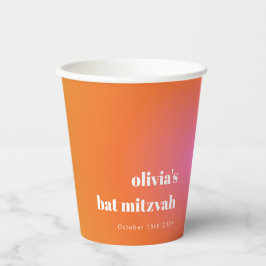 Retro Orange Gradient Unique Bat Mitzvah Custom Pappbecher