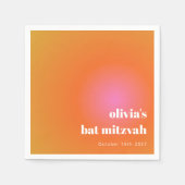Retro Orange Gradient Unique Bat Mitzvah Custom Serviette (Vorderseite)
