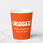Retro Orange Graduate Class of 2024 Pappbecher (Rückseite)