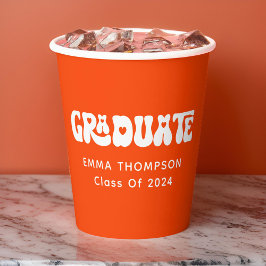 Retro Orange Graduate Class of 2024 Pappbecher