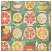 Retro Orange, Grapefruit und Erdbeere Stoff (Nahaufnahme)