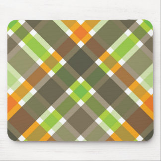 Retro Orange Green Brown Kariert Mousepad