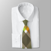 retro orange green brown plaid tie krawatte (Gebunden)