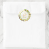 Retro Orange Green Combo Pattern Hochzeitsticker Runder Aufkleber (Tasche)