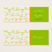 Retro Orange Green Scribbles Gastgeschenk Hochzeit (Vorne & Hinten)