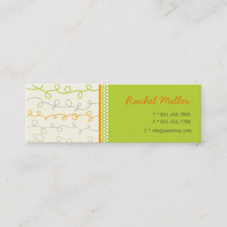 Retro Orange Green Scribles Muster Visitenkarte