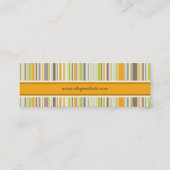 Retro Orange Green Stripes Muster Visitenkarte (Rückseite)