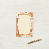 Retro Orange Groove Floral 4x6 Nachhinweise Post-it Klebezettel (Auf Schreibtisch)