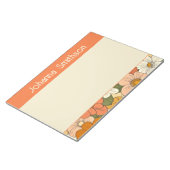 Retro Orange Groove Floral Large Notepad Notizblock (angewinkelt)