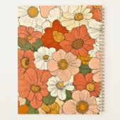 Retro Orange Groove Floral Large Planner Planer (Rückseite)