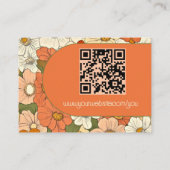 Retro Orange Groove Floral Mighty Calling Card Telefonnummerkarte (Rückseite)