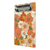 Retro Orange Groove Floral Mini Clipboard Klemmbrett (Gewinkelt2)