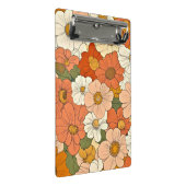 Retro Orange Groove Floral Mini Clipboard Klemmbrett (Schrägansicht)