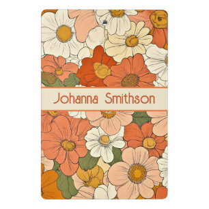 Retro Orange Groove Floral Mini Clipboard Klemmbrett