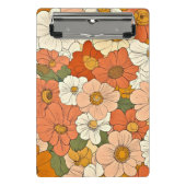 Retro Orange Groove Floral Mini Clipboard Mini Klemmbrett (Vorderseite)