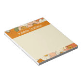 Retro Orange Groove Floral Notepad Notizblock (angewinkelt)