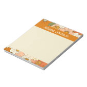 Retro Orange Groove Floral Notepad Notizblock (Rotiert)