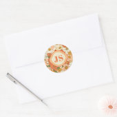 Retro Orange Groove Floral Round Sticker (Umschlag)