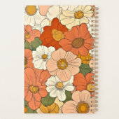 Retro Orange Groove Floral Small Planner Planer (Rückseite)