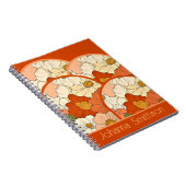 Retro Orange Groove Floral Spiral Notebook Notizblock (Rechte Seite)