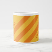 Retro Orange Groove Three Stripes with Name Jumbo-Tasse (Vorderseite)