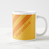 Retro Orange Groove Three Stripes with Name Jumbo-Tasse (Rechts)