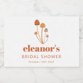 Retro Orange Groovy Mushroom Custom Brautparty Schaumweinetikett (Einzelnes Label)