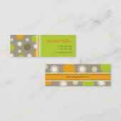 Retro orange Grün punktiert Mini Visitenkarte (Vorne/Hinten)