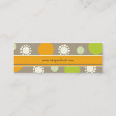 Retro orange Grün punktiert Mini Visitenkarte (Rückseite)