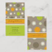 Retro orange Grün punktiert Visitenkarte (Vorne/Hinten)