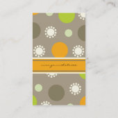 Retro orange Grün punktiert Visitenkarte (Rückseite)