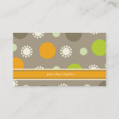 Retro orange Grün punktiert Visitenkarte (Rückseite)