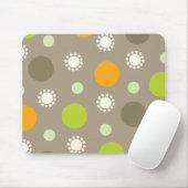 Retro orange grüne Punkt-Muster-Gewohnheit Mousepad (Mit Mouse)