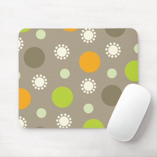 Retro orange grüne Punkt-Muster-Gewohnheit Mousepad (Mit Mouse)