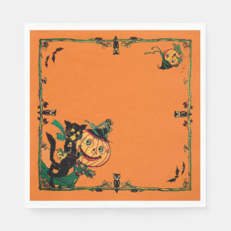 Retro Orange Halloween  Serviette