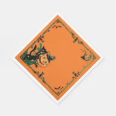 Retro Orange Halloween Serviette (Ecke)