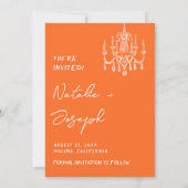 Retro Orange Hand Drawn Summer Wedding Photo Save The Date (Rückseite)
